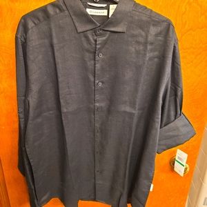 Cubavera Linen Blend Button Down Large